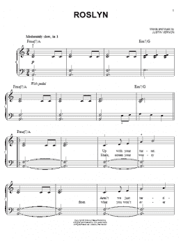 page one of Rosyln (Easy Piano)