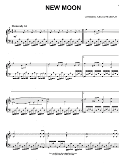 page one of New Moon (from The Twilight Saga: New Moon) (Piano Solo)