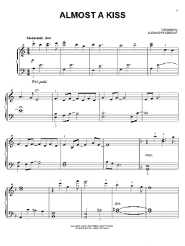 page one of Almost A Kiss (from The Twilight Saga: New Moon) (Easy Piano)
