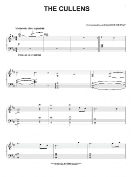 page one of The Cullens (from The Twilight Saga: New Moon) (Piano Solo)