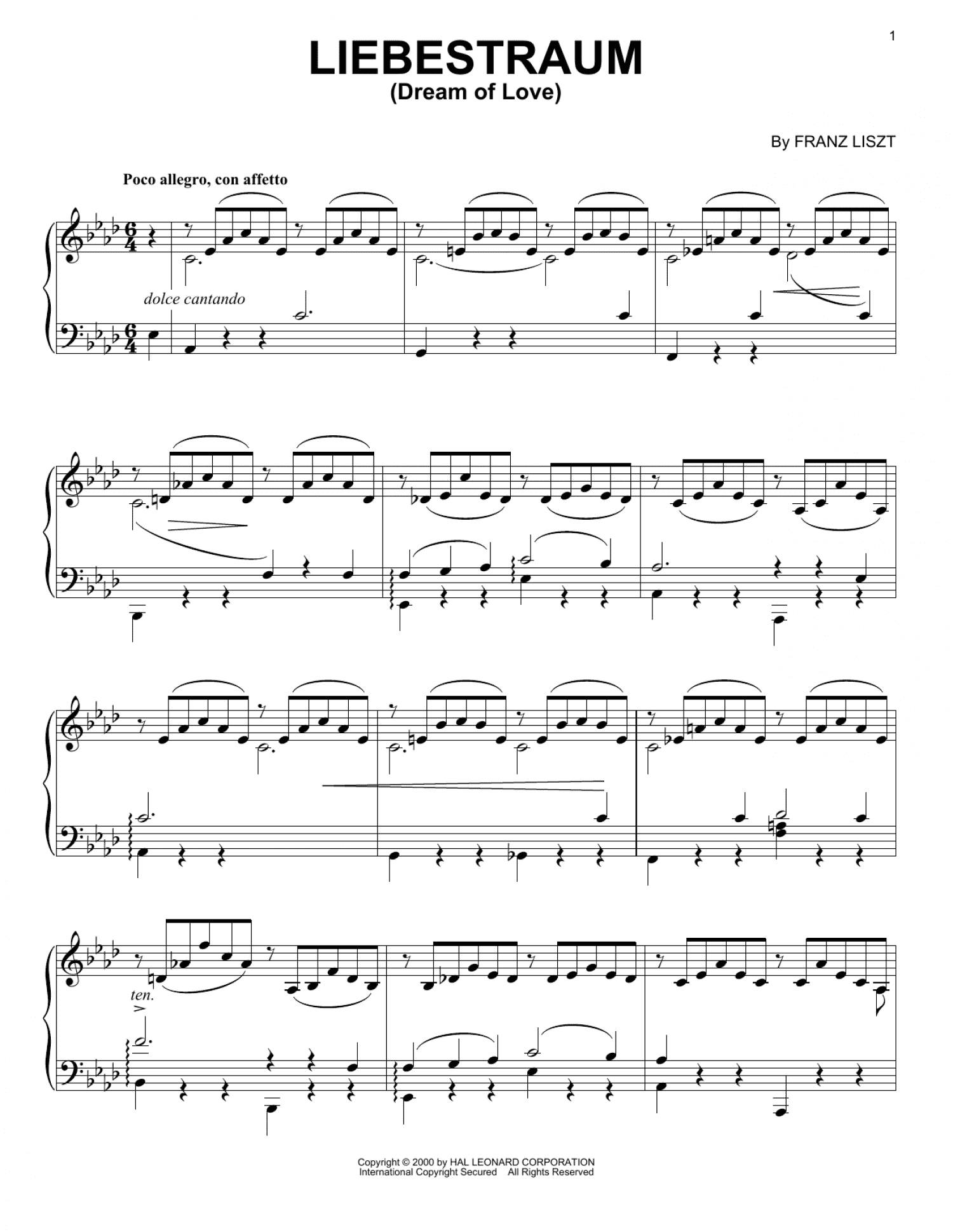 Liebestraum (Dream Of Love) (Piano Solo)
