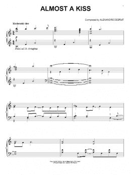 page one of Almost A Kiss (from The Twilight Saga: New Moon) (Piano Solo)