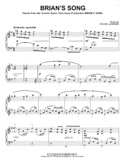 page one of Brian's Song (Piano Solo)
