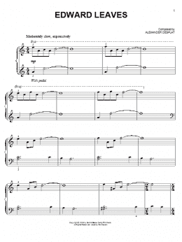 page one of Edward Leaves (from The Twilight Saga: New Moon) (Easy Piano)