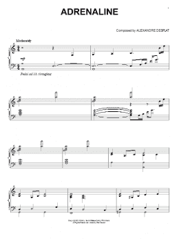 page one of Adrenaline (from The Twilight Saga: New Moon) (Piano Solo)