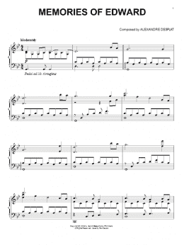 page one of Memories Of Edward (from The Twilight Saga: New Moon) (Piano Solo)