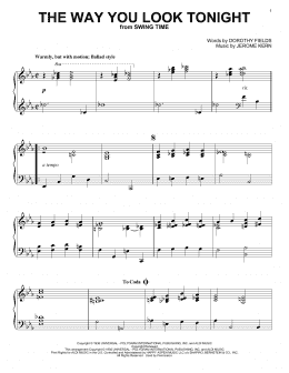 page one of The Way You Look Tonight (Piano Solo)