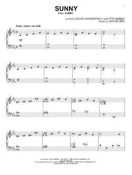 page one of Sunny (Piano Solo)