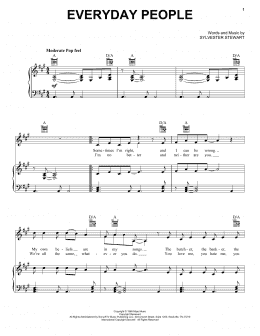 page one of Everyday People (Piano, Vocal & Guitar Chords (Right-Hand Melody))