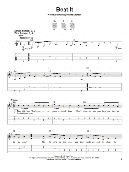 page one of Beat It (Easy Guitar Tab)