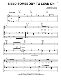 page one of I Need Somebody To Lean On (Piano, Vocal & Guitar Chords (Right-Hand Melody))