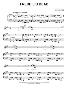 page one of Freddie's Dead (Piano, Vocal & Guitar Chords (Right-Hand Melody))