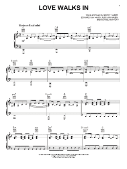 page one of Love Walks In (Piano, Vocal & Guitar Chords (Right-Hand Melody))