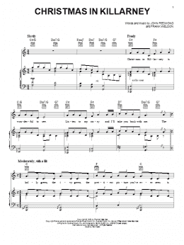 page one of Christmas In Killarney (Piano, Vocal & Guitar Chords (Right-Hand Melody))