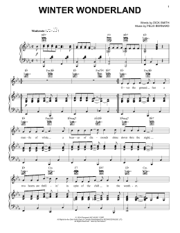 page one of Winter Wonderland (Piano, Vocal & Guitar Chords (Right-Hand Melody))