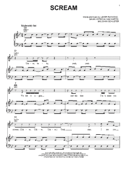 page one of Scream (Piano, Vocal & Guitar Chords (Right-Hand Melody))