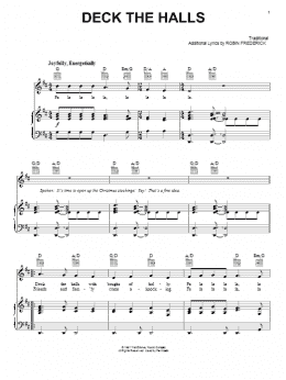page one of Deck The Halls (Piano, Vocal & Guitar Chords (Right-Hand Melody))