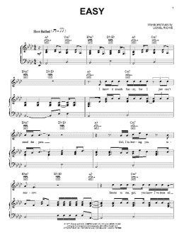 page one of Easy (Piano, Vocal & Guitar Chords (Right-Hand Melody))