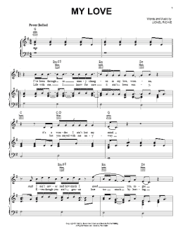 page one of My Love (Piano, Vocal & Guitar Chords (Right-Hand Melody))