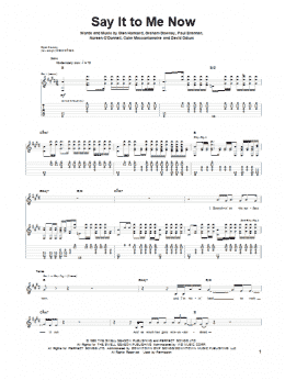 page one of Say It To Me Now (Guitar Tab)