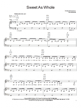 page one of Sweet As Whole (Piano, Vocal & Guitar Chords (Right-Hand Melody))