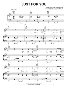 page one of Just For You (Piano, Vocal & Guitar Chords (Right-Hand Melody))