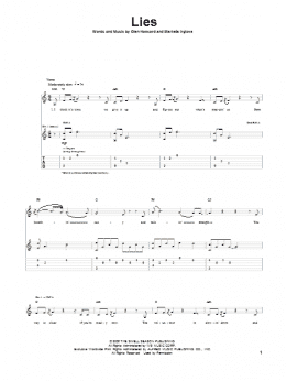 page one of Lies (Guitar Tab)