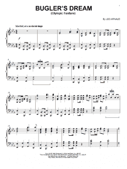 page one of Bugler's Dream (Olympic Fanfare) (Piano Solo)