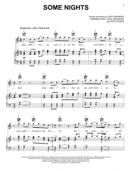 page one of Some Nights (Piano, Vocal & Guitar Chords (Right-Hand Melody))