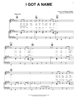 page one of I Got A Name (Piano, Vocal & Guitar Chords (Right-Hand Melody))