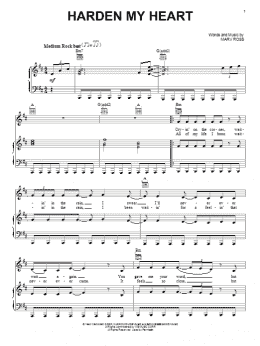 page one of Harden My Heart (Piano, Vocal & Guitar Chords (Right-Hand Melody))