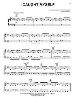 page one of I Caught Myself (Piano, Vocal & Guitar Chords (Right-Hand Melody))