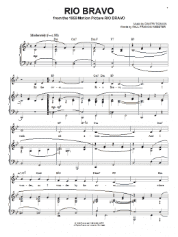 page one of Rio Bravo (Piano, Vocal & Guitar Chords (Right-Hand Melody))