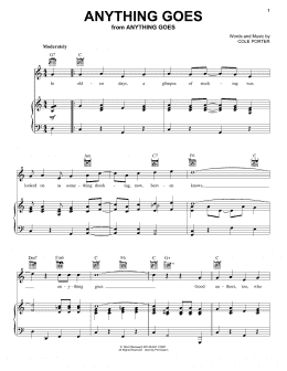 page one of Anything Goes (Piano, Vocal & Guitar Chords (Right-Hand Melody))