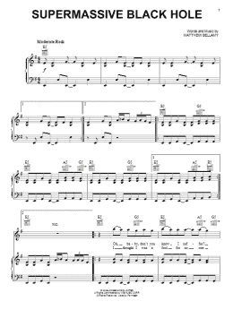 page one of Supermassive Black Hole (Piano, Vocal & Guitar Chords (Right-Hand Melody))
