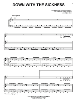 page one of Down With The Sickness (Piano, Vocal & Guitar Chords (Right-Hand Melody))
