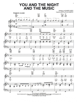 page one of You And The Night And The Music (Piano, Vocal & Guitar Chords (Right-Hand Melody))