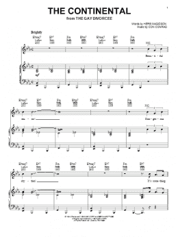 page one of The Continental (Piano, Vocal & Guitar Chords (Right-Hand Melody))