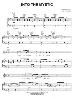 page one of Into The Mystic (Piano, Vocal & Guitar Chords (Right-Hand Melody))