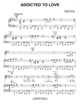 page one of Addicted To Love (Piano, Vocal & Guitar Chords (Right-Hand Melody))
