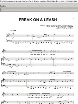 page one of Freak On A Leash (Piano, Vocal & Guitar Chords (Right-Hand Melody))