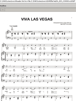 page one of Viva Las Vegas (Piano, Vocal & Guitar Chords (Right-Hand Melody))