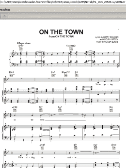 page one of On The Town (Piano, Vocal & Guitar Chords (Right-Hand Melody))