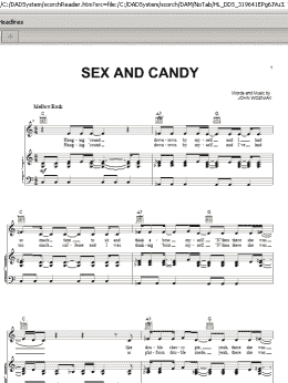 page one of Sex And Candy (Piano, Vocal & Guitar Chords (Right-Hand Melody))