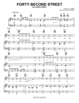 page one of Forty-Second Street (Piano, Vocal & Guitar Chords (Right-Hand Melody))