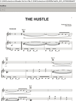 page one of The Hustle (Piano, Vocal & Guitar Chords (Right-Hand Melody))