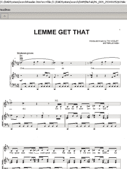 page one of Lemme Get That (Piano, Vocal & Guitar Chords (Right-Hand Melody))