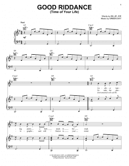 page one of Good Riddance (Time Of Your Life) (Piano, Vocal & Guitar Chords (Right-Hand Melody))