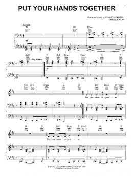 page one of Put Your Hands Together (Piano, Vocal & Guitar Chords (Right-Hand Melody))