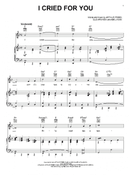 page one of I Cried For You (Piano, Vocal & Guitar Chords (Right-Hand Melody))